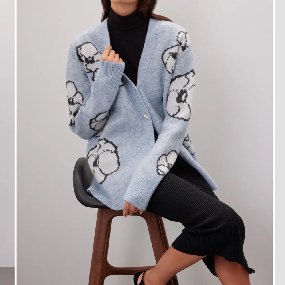 Adam Lippes Oversized Floral Cardigan Size L